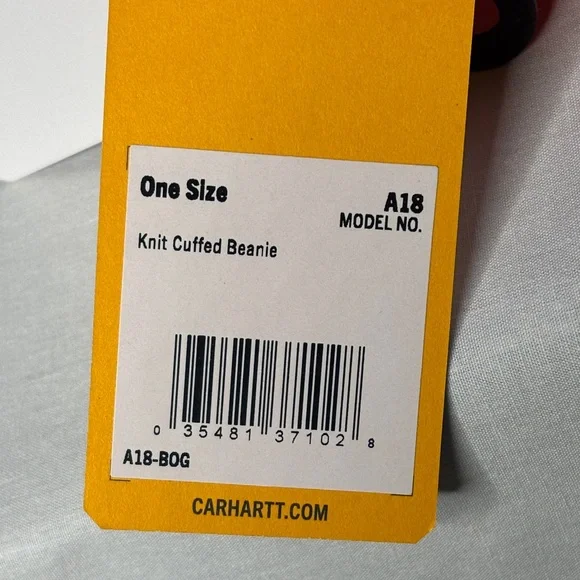 🟧NEW Two Carhartt Neon Orange Knit Beanies Hat A18 Cuffed Acrylic Watch Cap🟧 - Picture 5 of 9